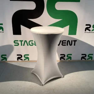 Buchen Sie in Oldenburg einen weißen Stehtisch mit Stretchhülle – eine stilvolle Lösung für ein gelungenes Event-Ambiente.