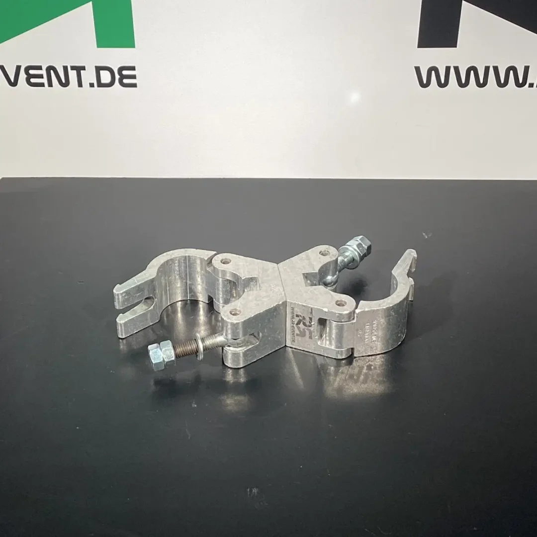 Eine robuste Traversenklemme aus Oldenburg – jetzt bequem ausleihen und sich perfekte Befestigungslösungen für Ihre nächste Veranstaltung sichern.