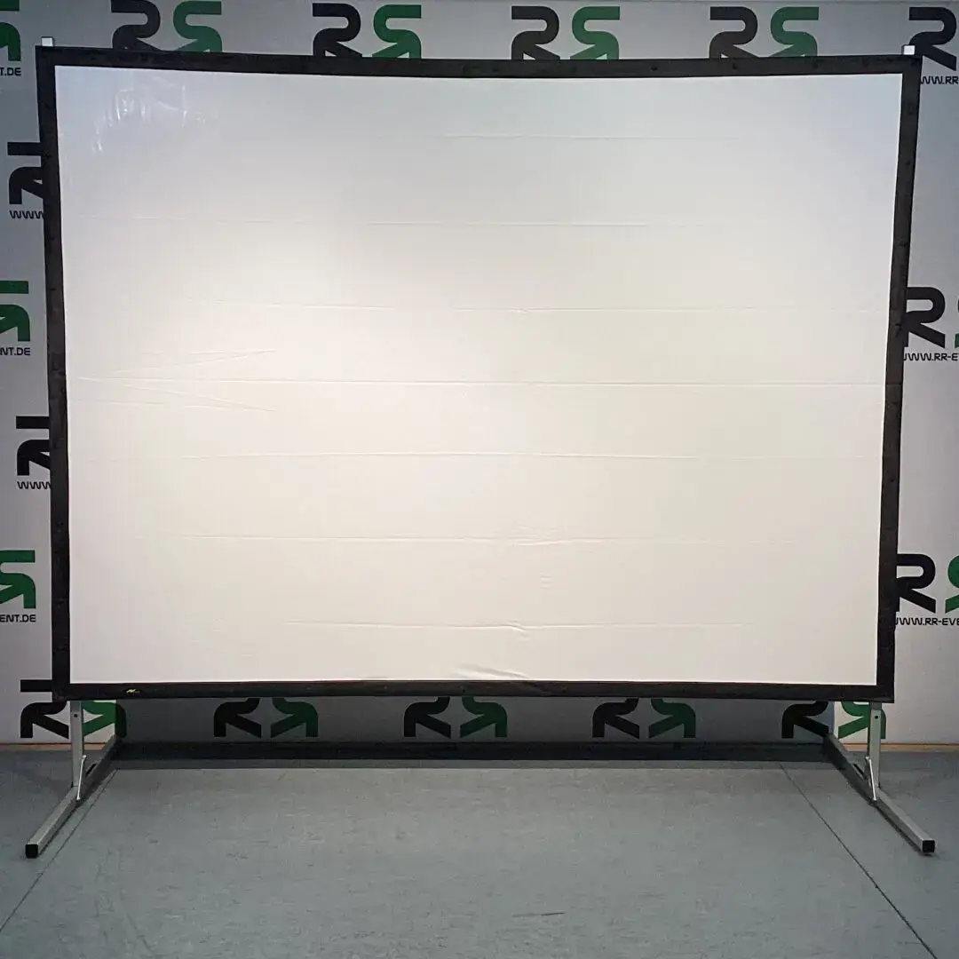 Rollbildleinwand in Hamburg: Diese große, freistehende Leinwand mit stabilem Gestell und modernem Design eignet sich perfekt zum Ausleihen oder Buchen für professionelle Präsentationen, Seminare und Veranstaltungen.
