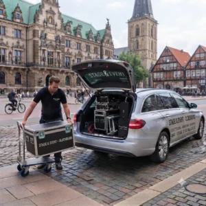 Veranstaltungstechnik in Oldenburg mieten: Professionelle Ausrüstung von Stage & Event Oldenburg wird direkt vor historischer Kulisse geliefert – ideal, um Ihre nächste Veranstaltung reibungslos und eindrucksvoll umzusetzen.