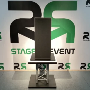 System-Subwoofer in Bremen: Der leistungsstarke, schwarze Lautsprecher auf einer stabilen Plattform sorgt bei Ihrer nächsten Veranstaltung für perfekten Sound – einfach ausleihen und unvergessliche Events gestalten.